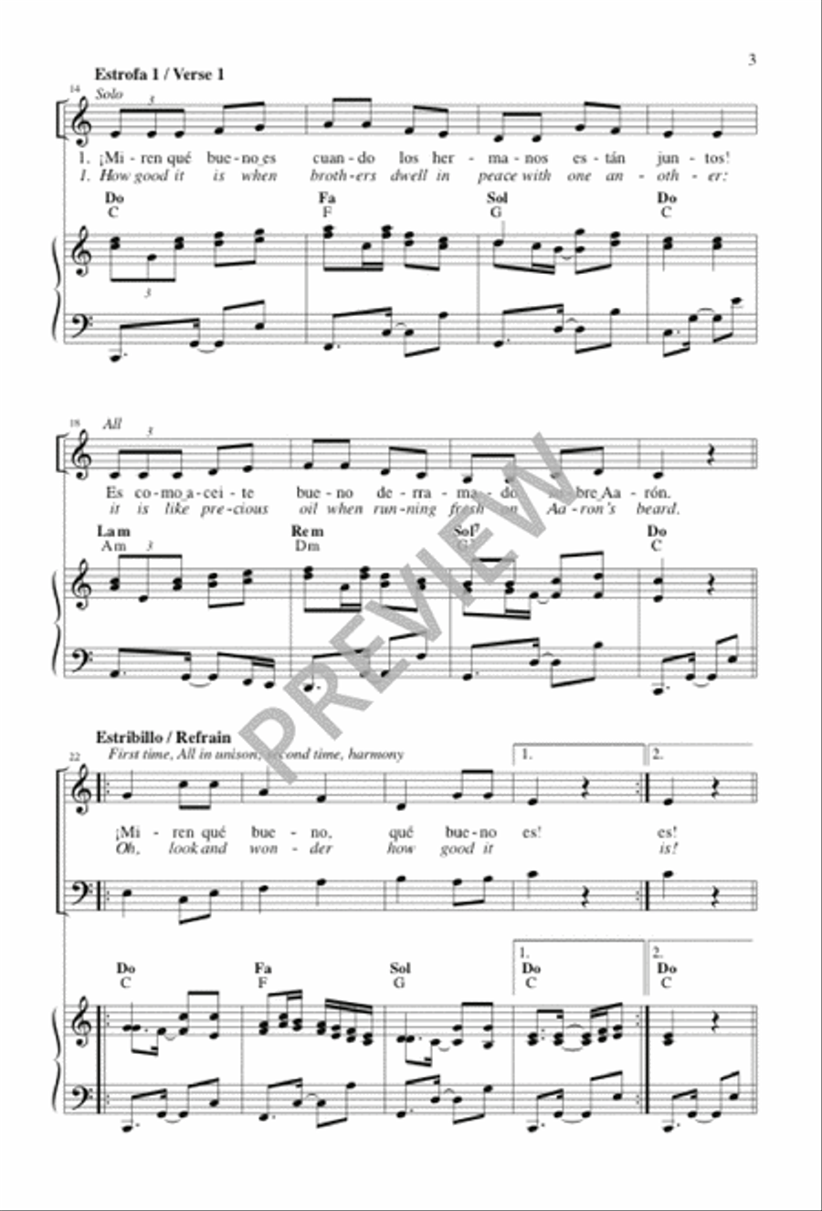 Miren qué bueno / Oh, Look and Wonder 3-Part scores gallery preview page 3