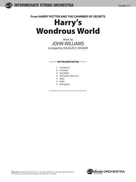 Harry's Wondrous World (from Harry Potter and the Chamber of Secrets): Score