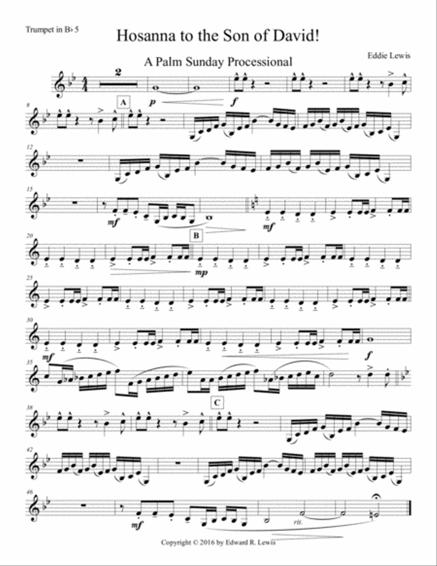 Hosanna to the Son of David Brass Ensemble scores gallery preview page 6