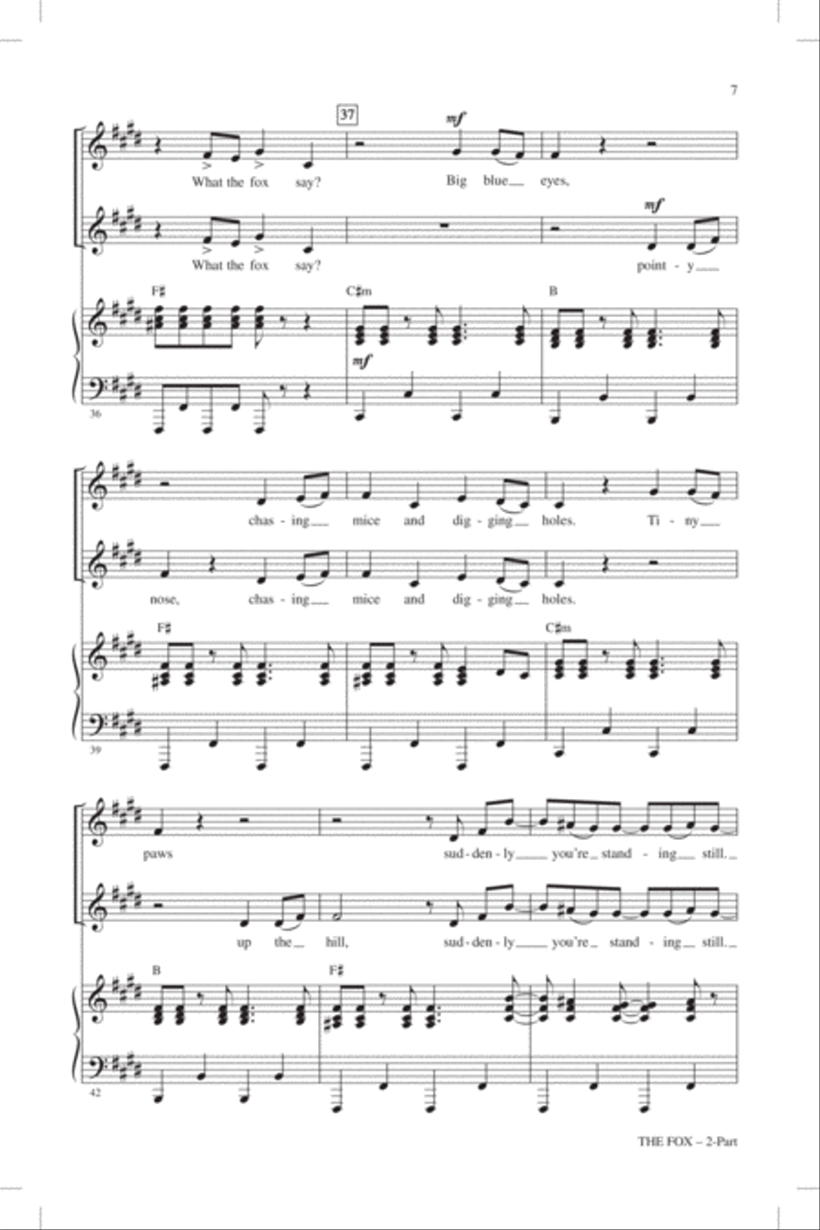 The Fox (What Does The Fox Say?) (arr. Mark Brymer) 2-Part scores gallery preview page 6