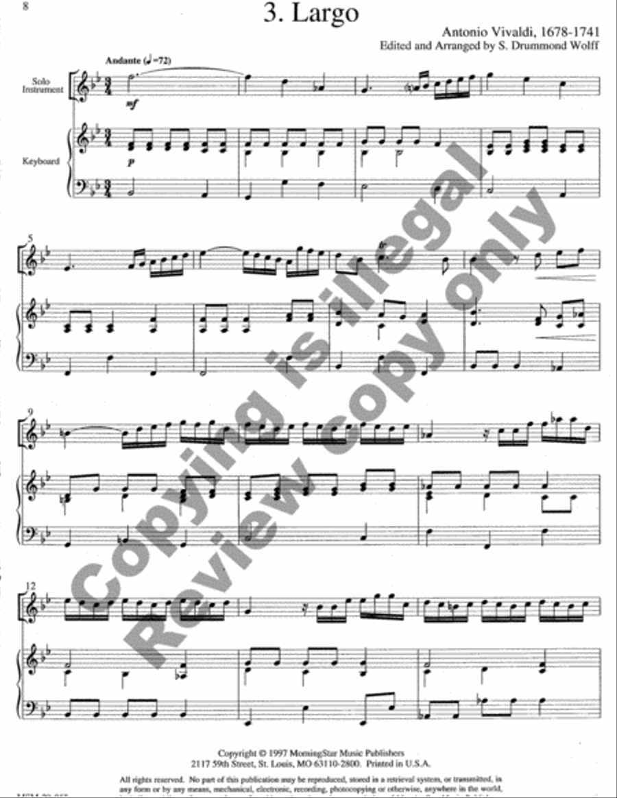 Baroque Music for Solo Instrument & Keyboard, Set, IV Piano scores gallery preview page 13