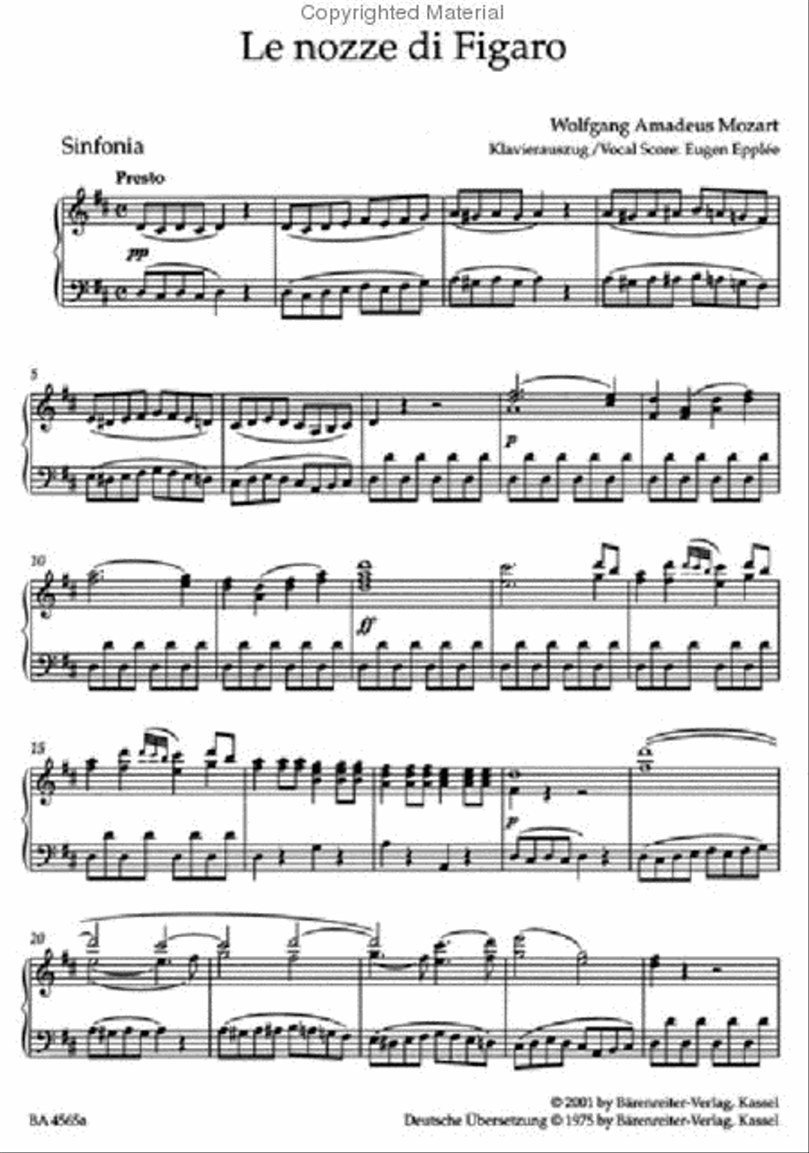 The Marriage of Figaro K. 492 Mixed Choir scores gallery preview page 2
