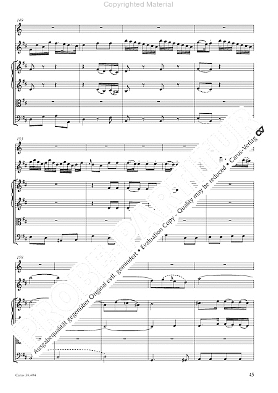 Concerto for Flute in D major (Concerto per il Flauto traverso in D / Flotenkonzert in D) Flute Solo scores gallery preview page 47