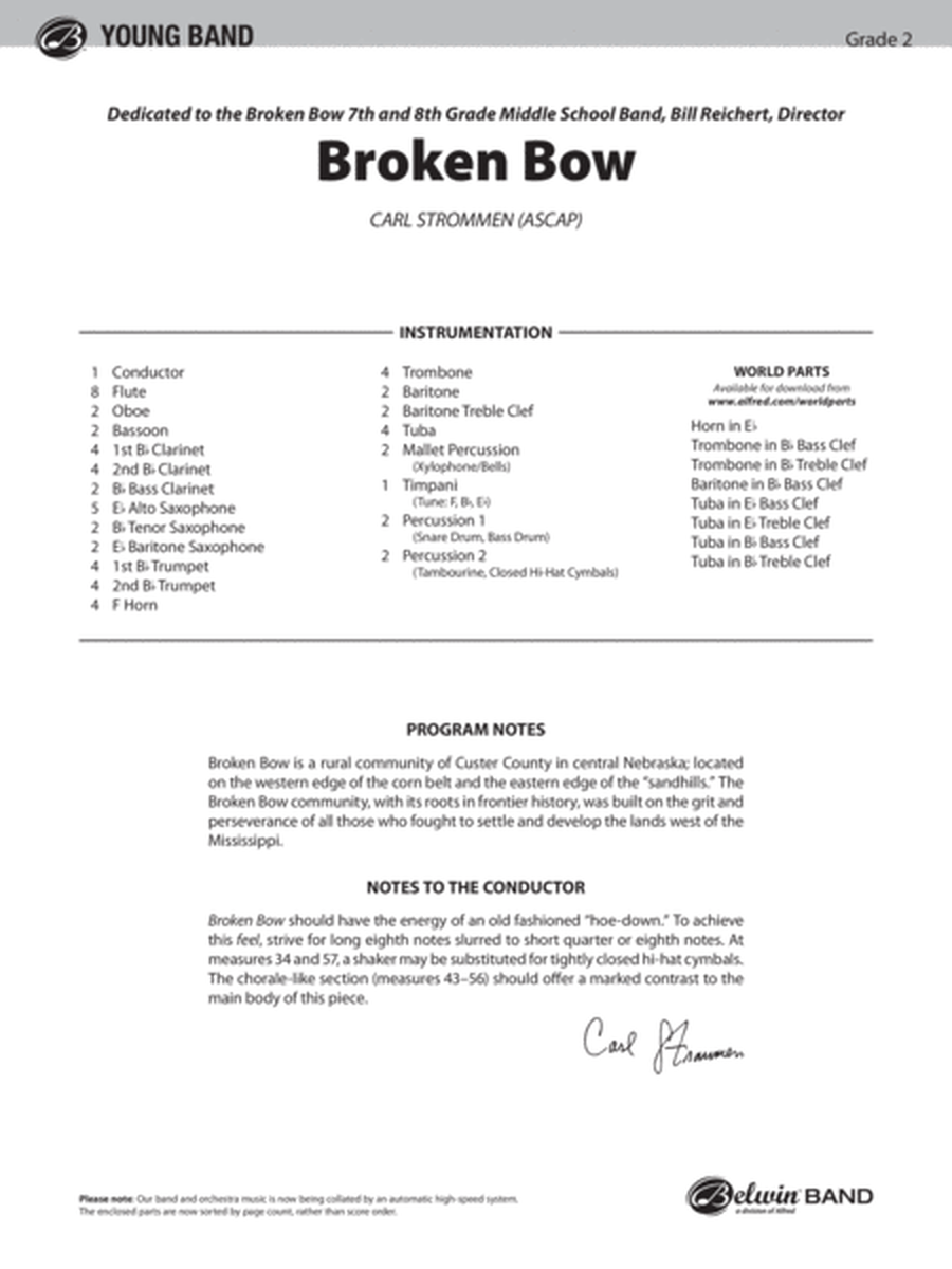Broken Bow: Score