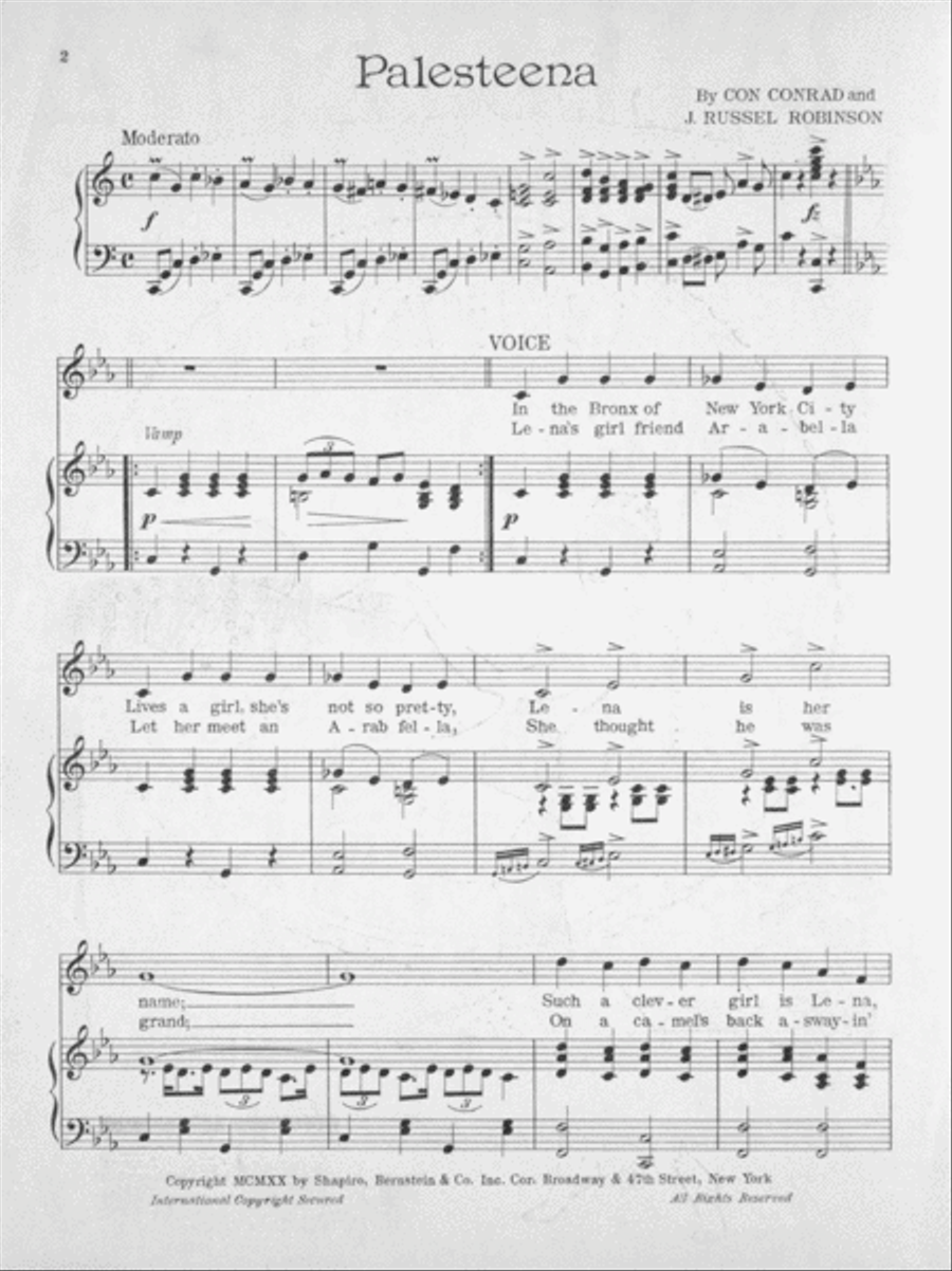 Palesteena. Song Voice scores gallery preview page 2