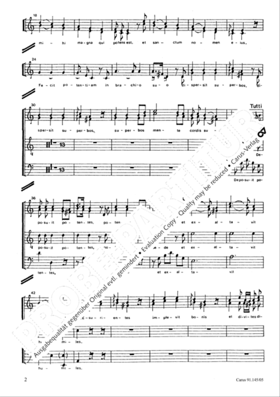 Magnificat in C-Dur 4-Part scores gallery preview page 3