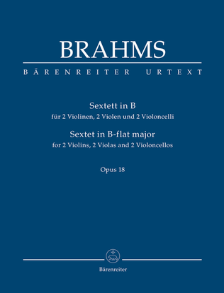 Book cover for Sextet for two Violins, two Violas and two Violoncellos B flat major op. 18