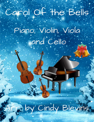 Book cover for Carol Of the Bells, for Violin, Viola, Cello and Piano