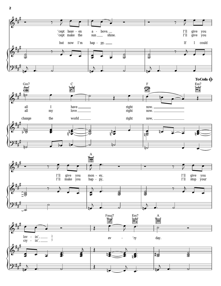 (I'll Give You) Money Piano, Vocal, Guitar scores gallery preview page 2