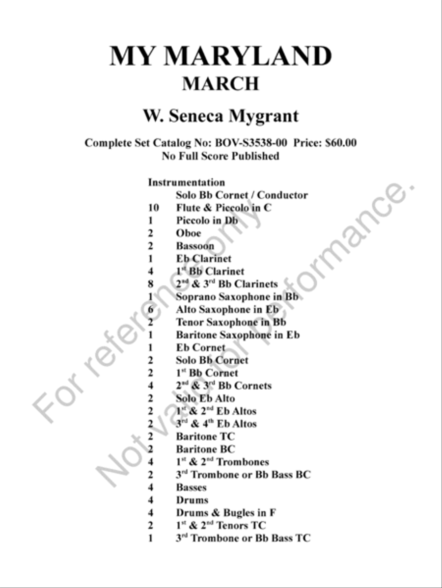 My Maryland Concert Band scores gallery preview page 3