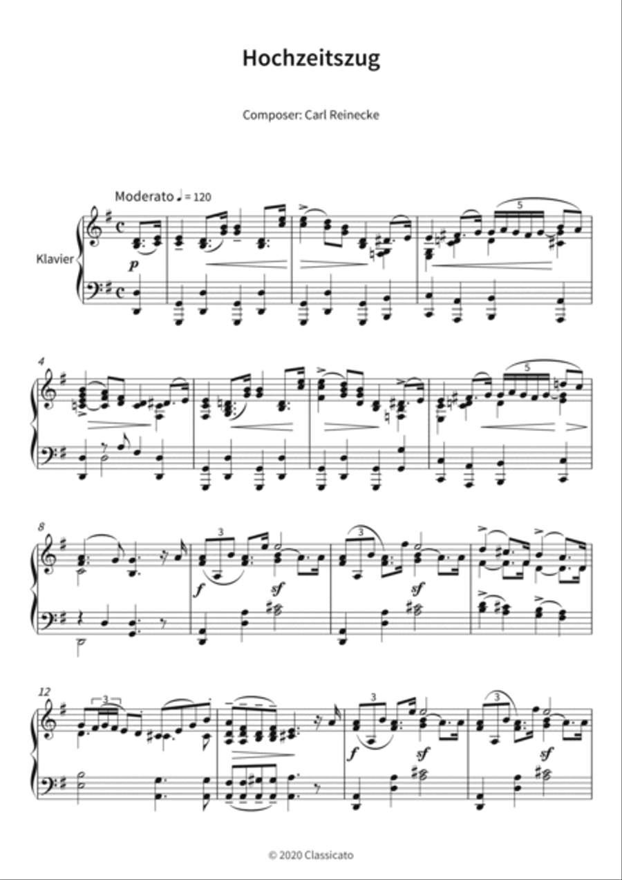 Hochzeitszug Hochzeitszug Piano scores gallery preview page 3