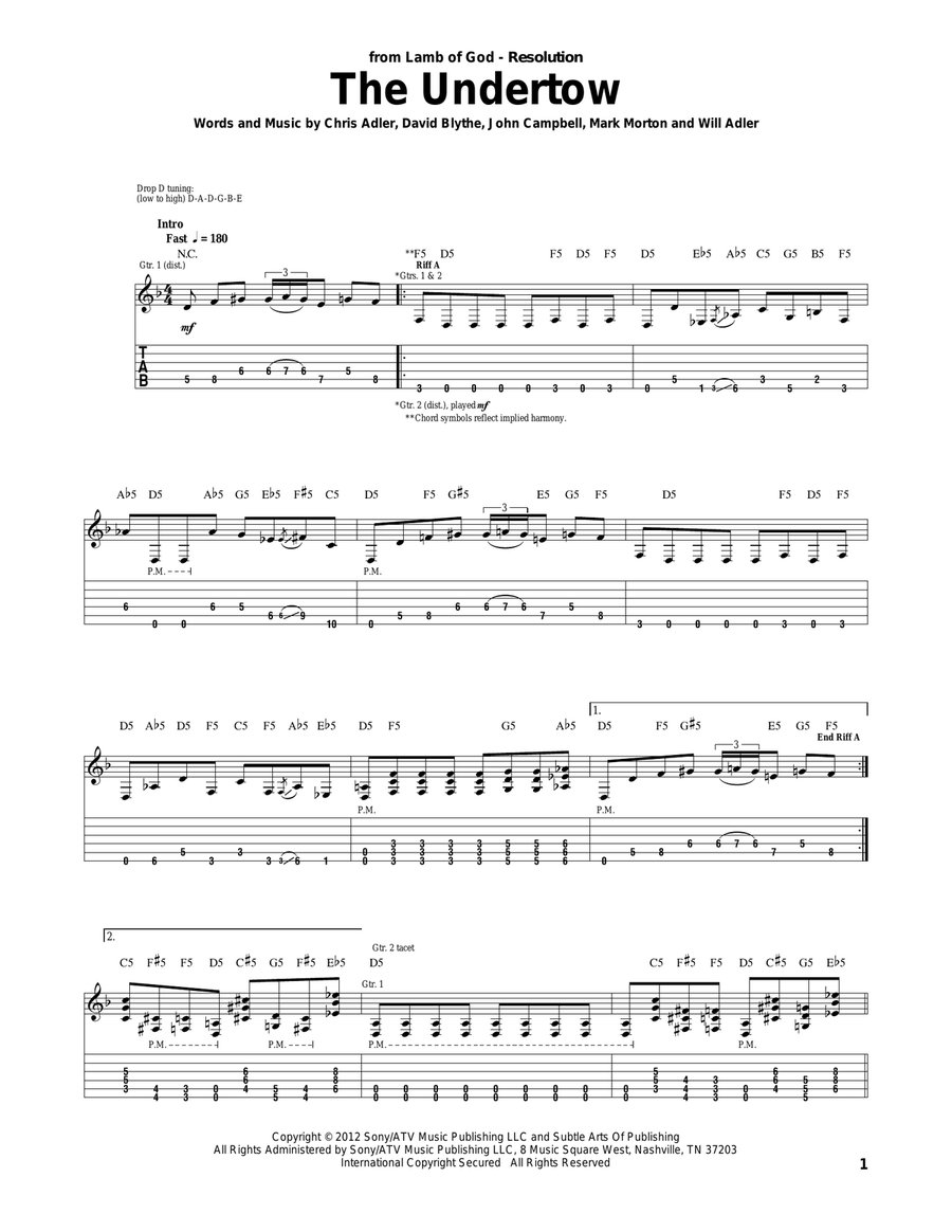 The Undertow Acoustic Guitar scores gallery preview page 1