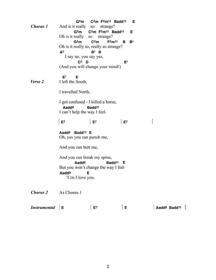 Is It Really So Strange? Easy Guitar scores gallery preview page 2