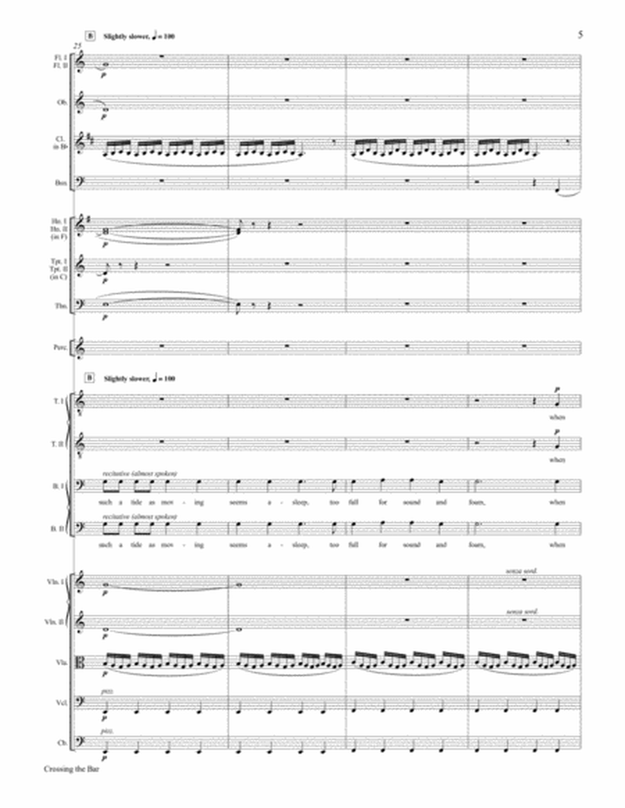 Love Was My Lord and King!: 3. Crossing the Bar (Downloadable TTBB Chamber Orchestra Score)