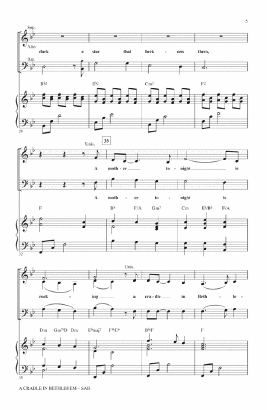 A Cradle In Bethlehem 3-Part scores gallery preview page 4