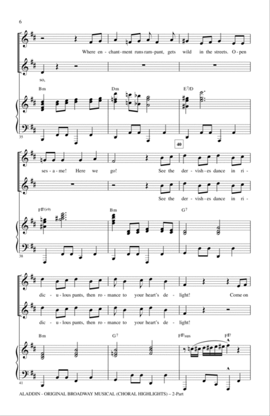 Aladdin (Choral Highlights) (from Aladdin: The Broadway Musical) (arr. Mac Huff) 2-Part scores gallery preview page 4