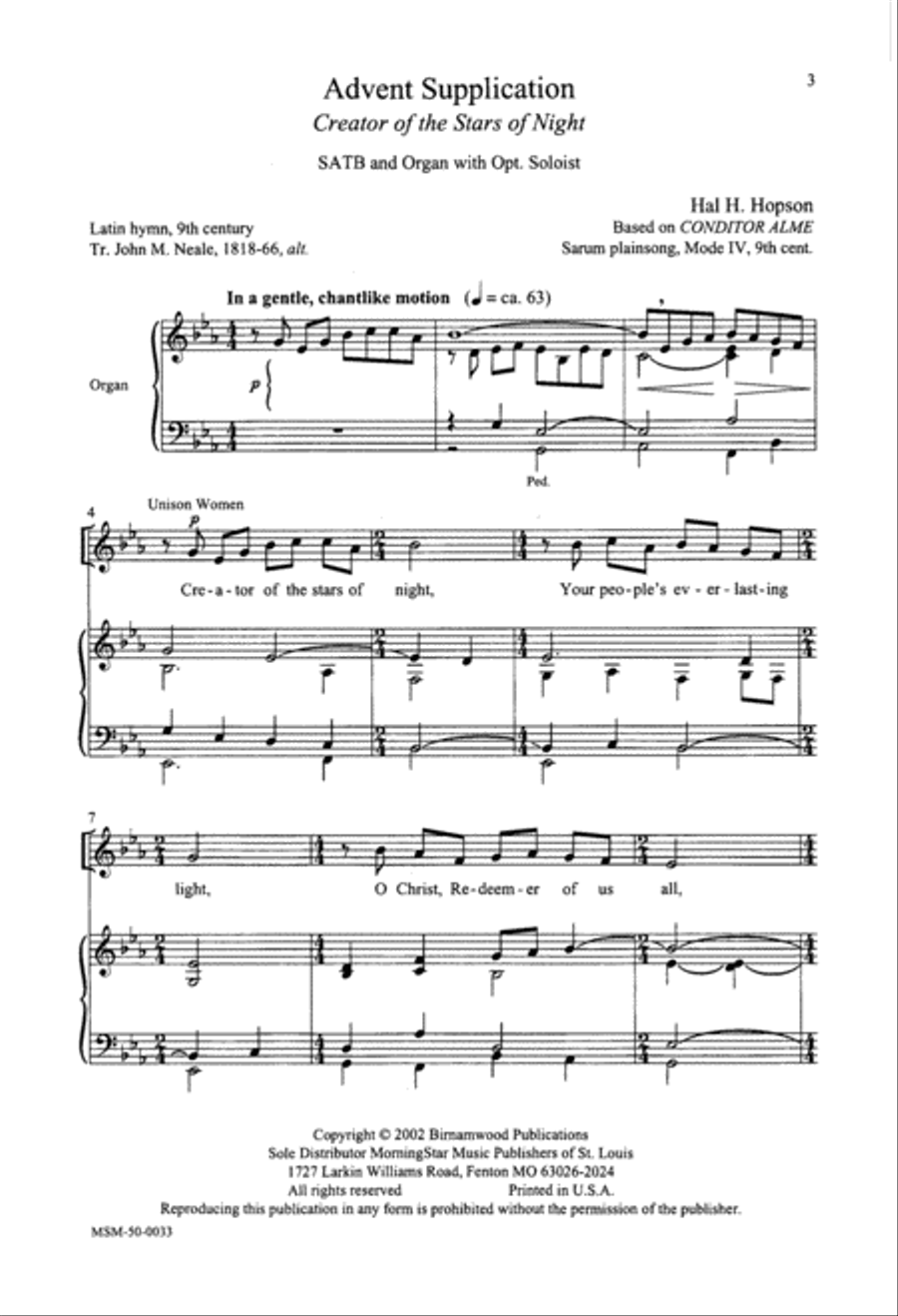 Advent Supplication 4-Part scores gallery preview page 1