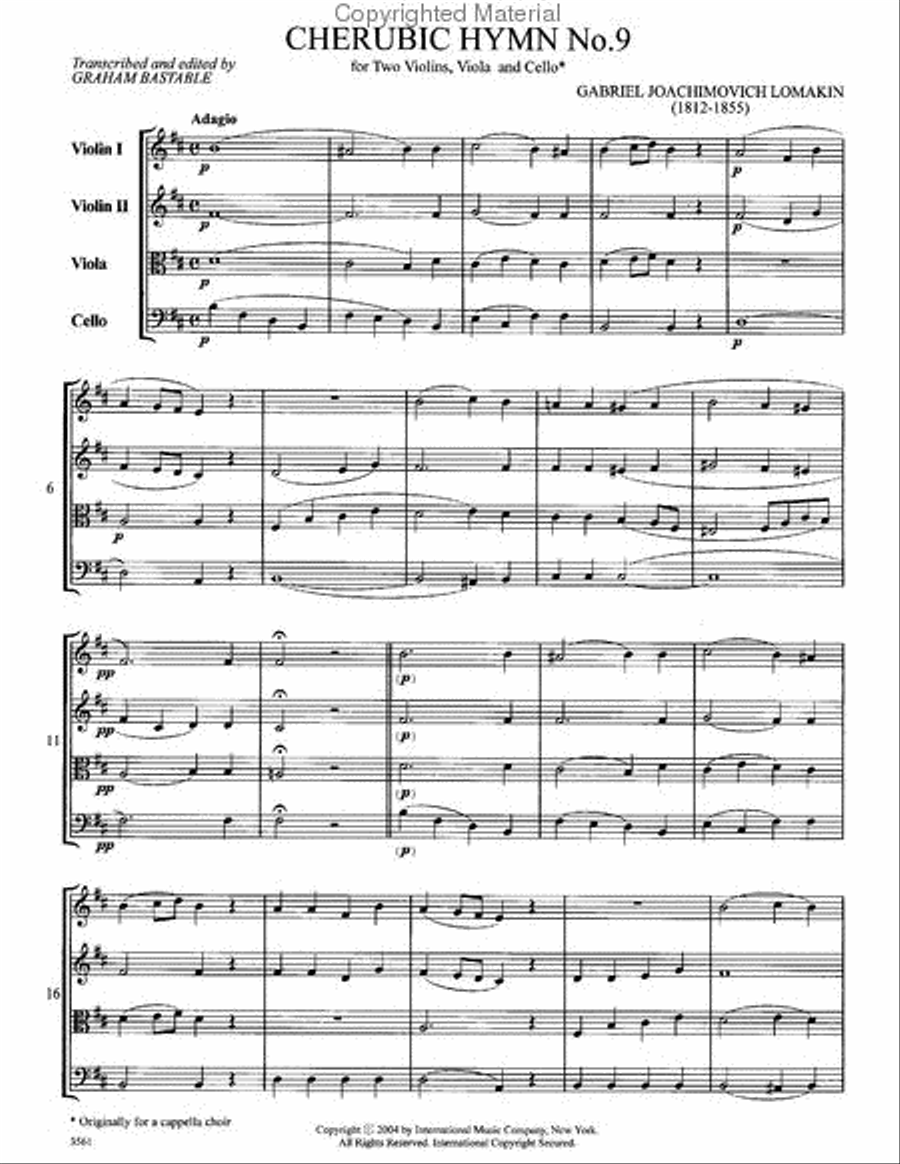 Cherubic Hymn No. 9 String Quartet scores gallery preview page 2