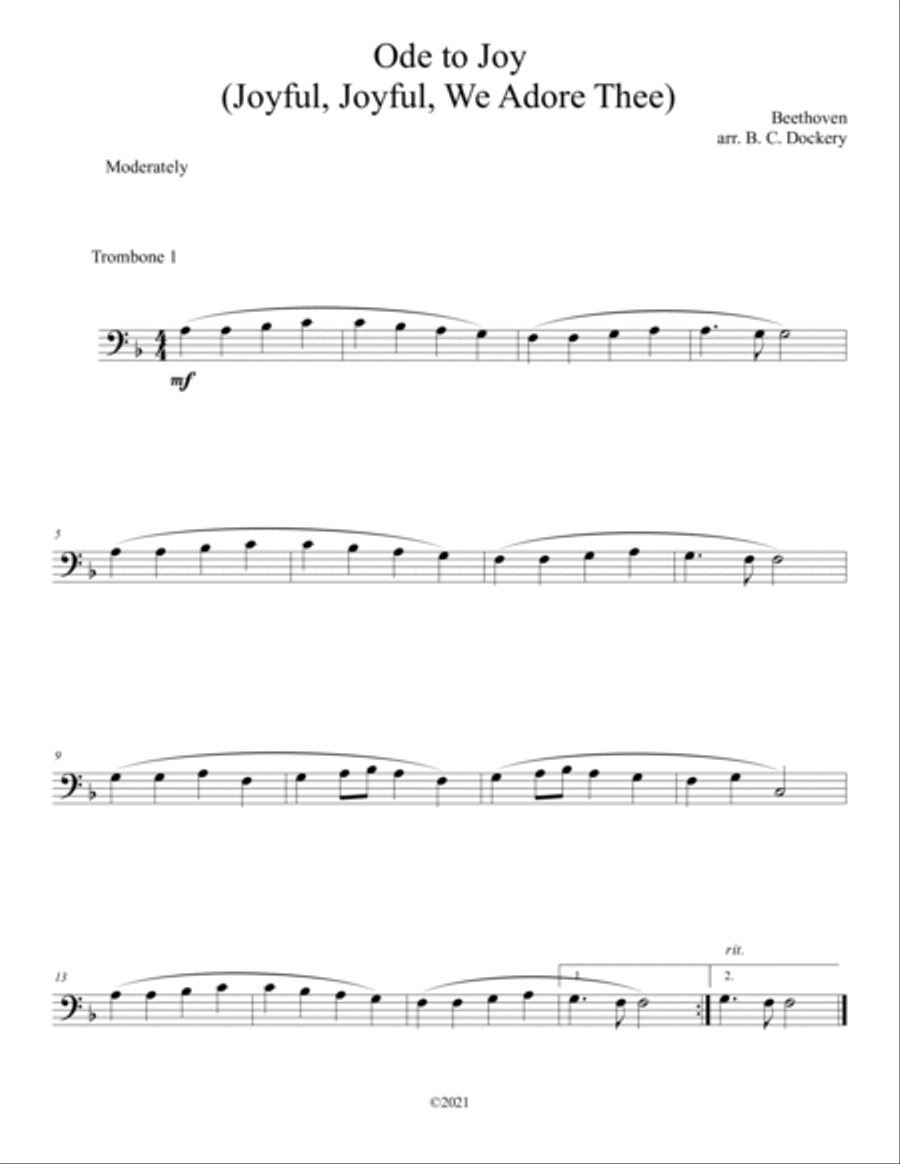 20 Easter Hymn Solos for Trombone and Piano: Vols. 1 & 2 Piano scores gallery preview page 5