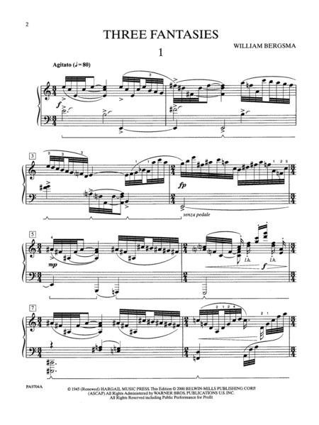 Three Fantasies - Piano Solo
