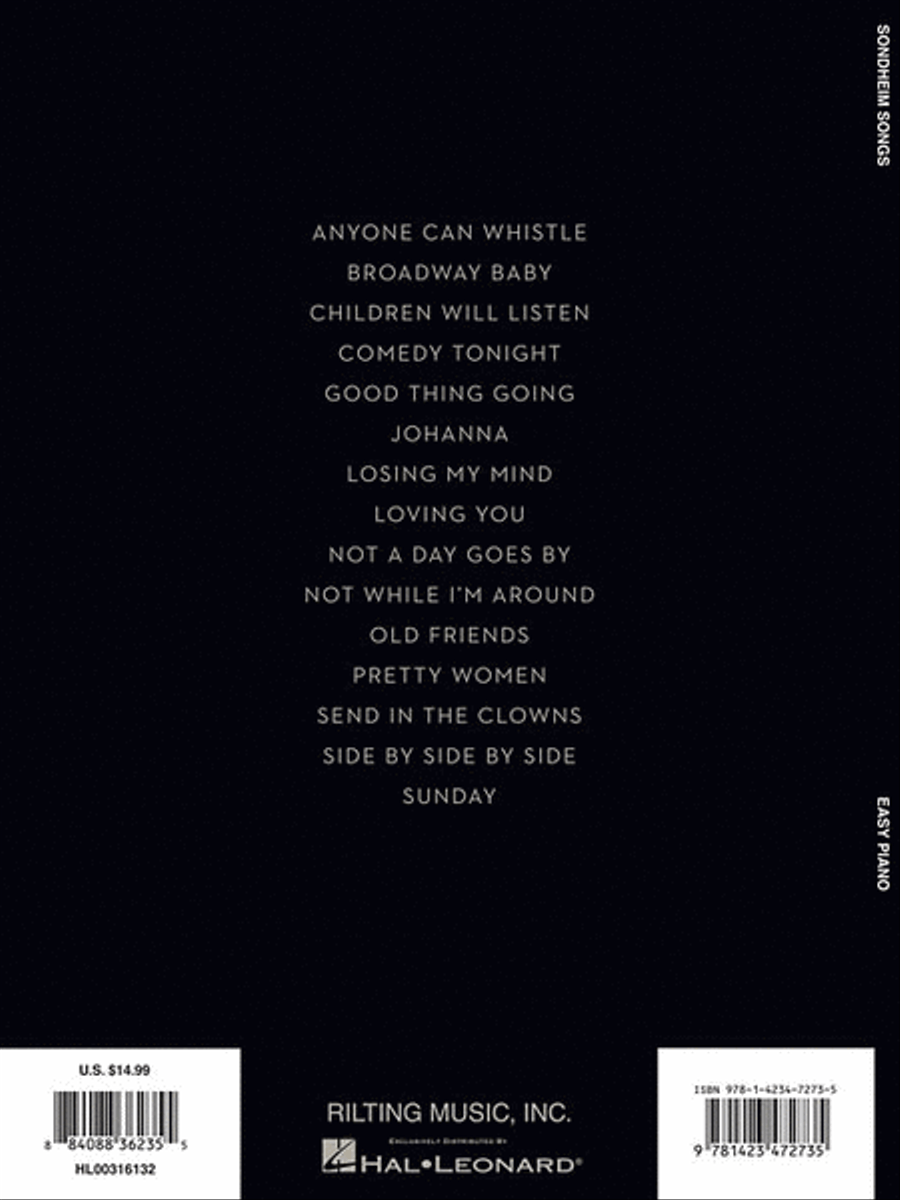 Sondheim Songs for Easy Piano Easy Piano scores gallery preview page 2