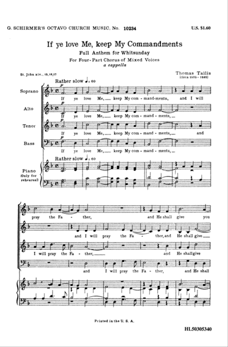 If Ye Love Me, Keep My Commandments 4-Part scores gallery preview page 1