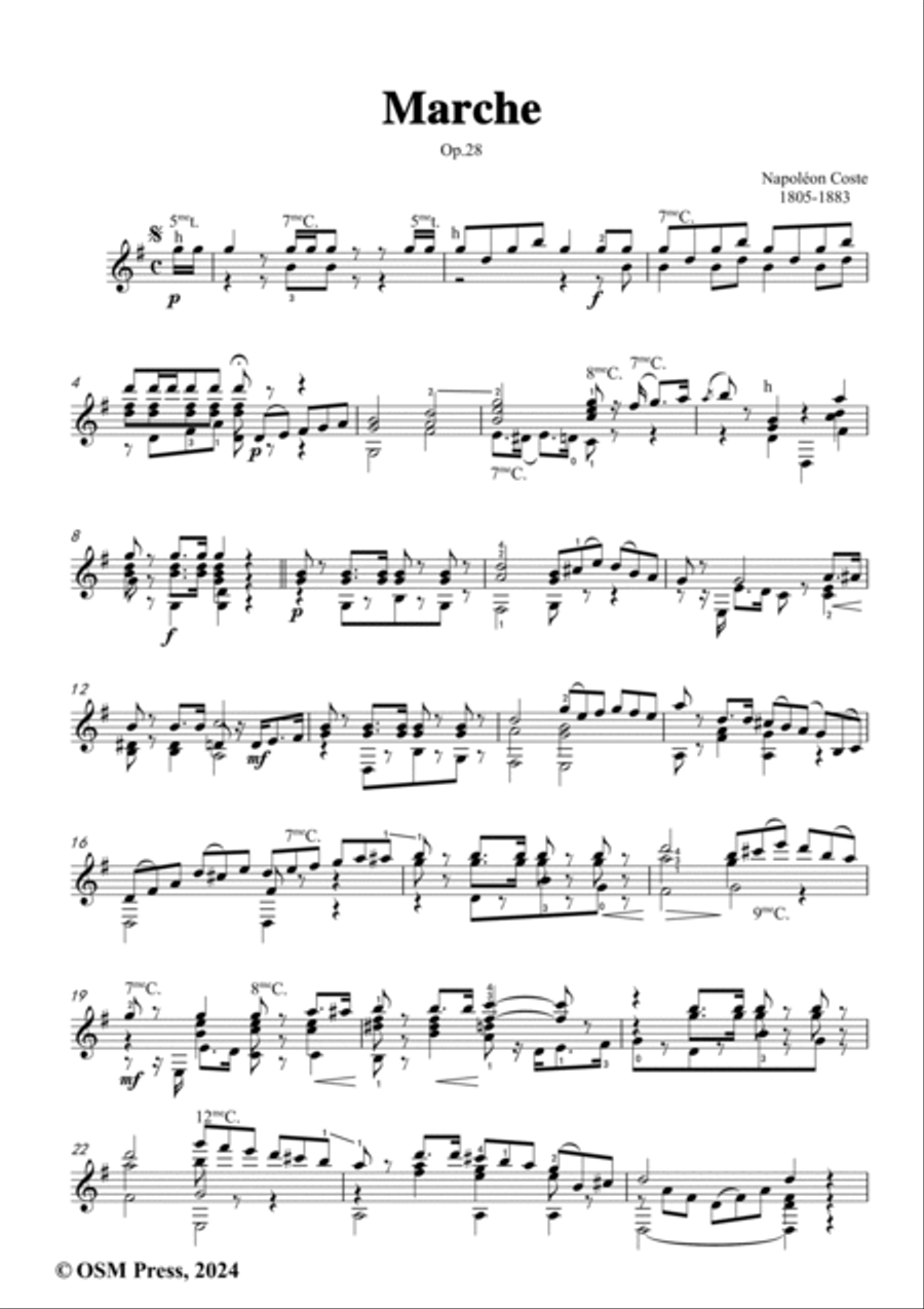 Coste-Marche,Op.28,for Guitar Acoustic Guitar scores gallery preview page 2
