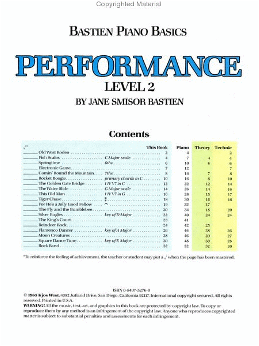 Bastien Piano Basics, Level 2, Performance Piano Method scores gallery preview page 2
