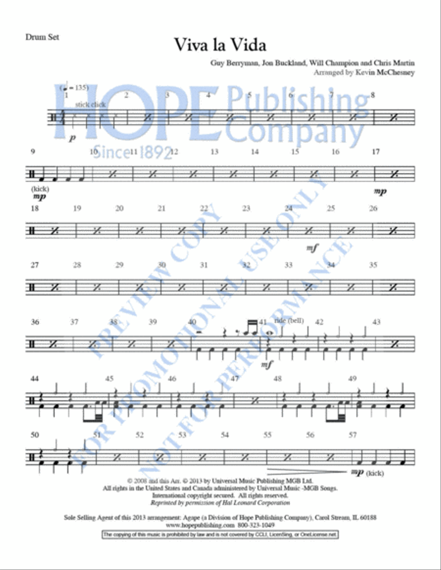 Viva la Vida Viva la Vida 5-Octaves scores gallery preview page 11