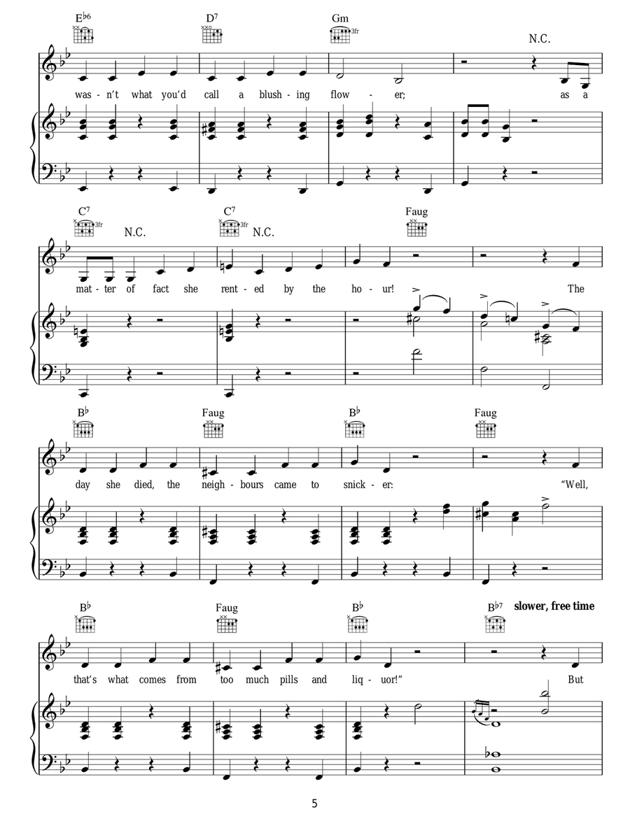 Cabaret Piano, Vocal scores gallery preview page 5