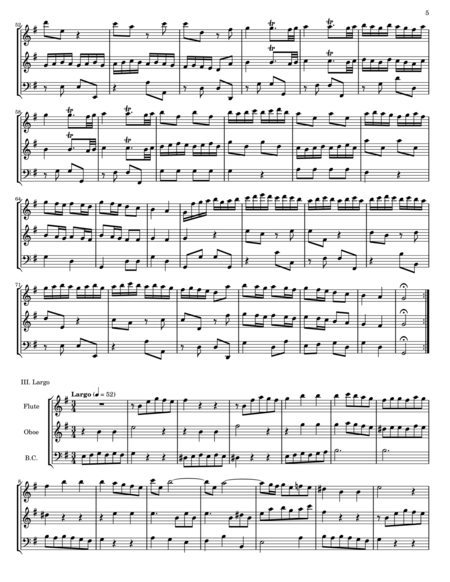 Heinichen Trio Sonata in G Major, S. 243 image number null