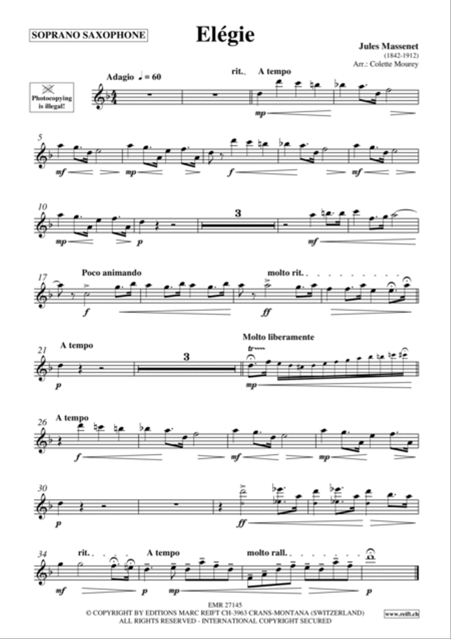 Elegie Soprano Saxophone scores gallery preview page 2