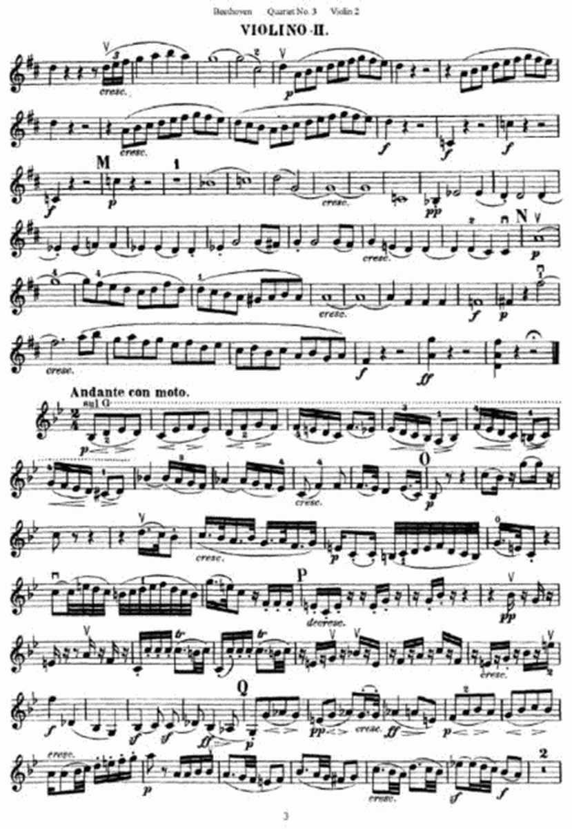 L. v. Beethoven - Quartet No. 3 in D Major Op. 18, No. 3