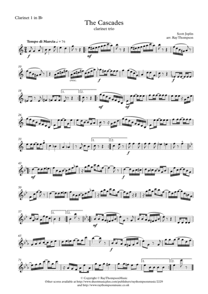 Scott Joplin: "The Cascades" - clarinet trio image number null