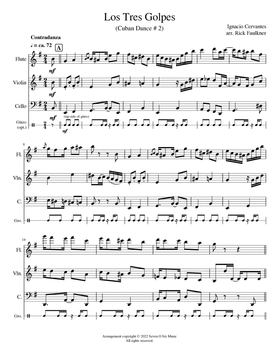 Los Tres Golpes Small Ensemble scores gallery preview page 1
