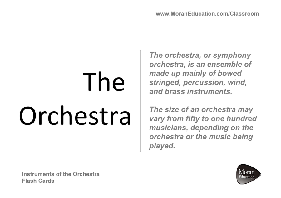 Instruments of the Orchestra Flash Cards