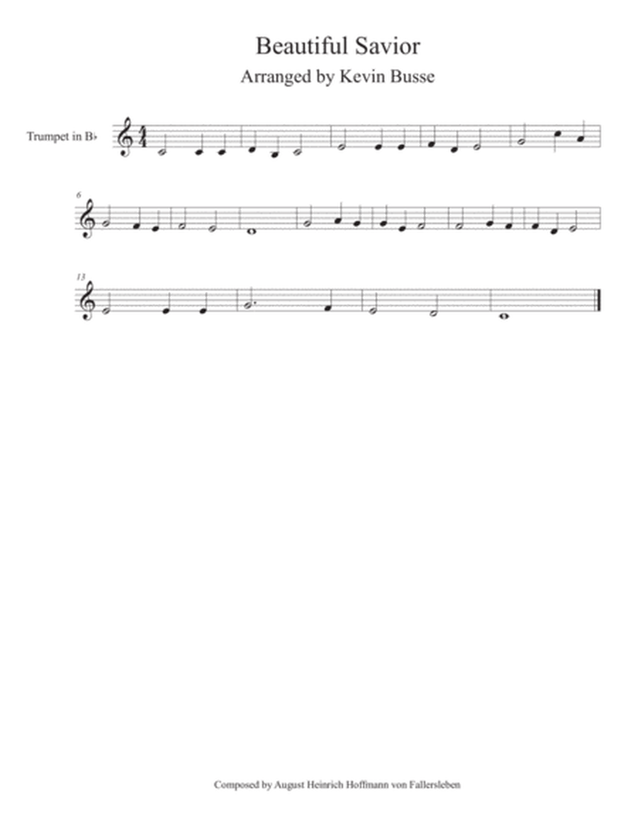 Beautiful Savior (Easy key of C) - Trumpet image number null