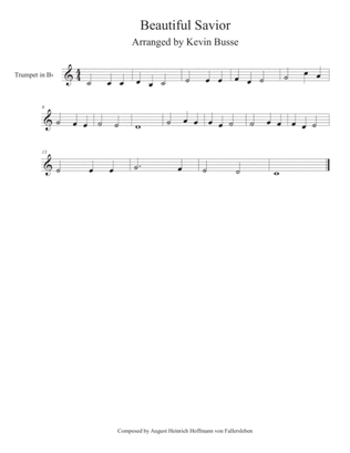 Beautiful Savior (Easy key of C) - Trumpet
