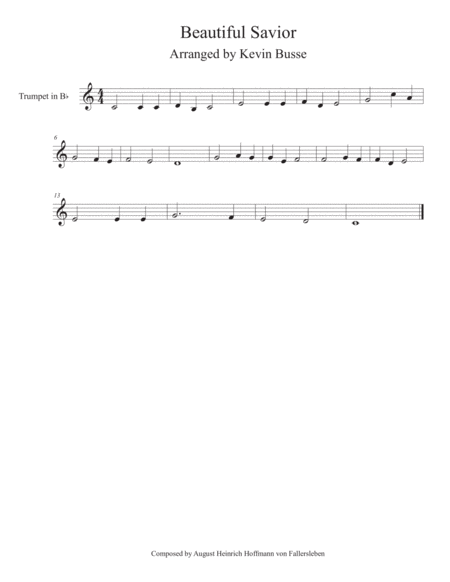 Beautiful Savior (Easy key of C) - Trumpet image number null