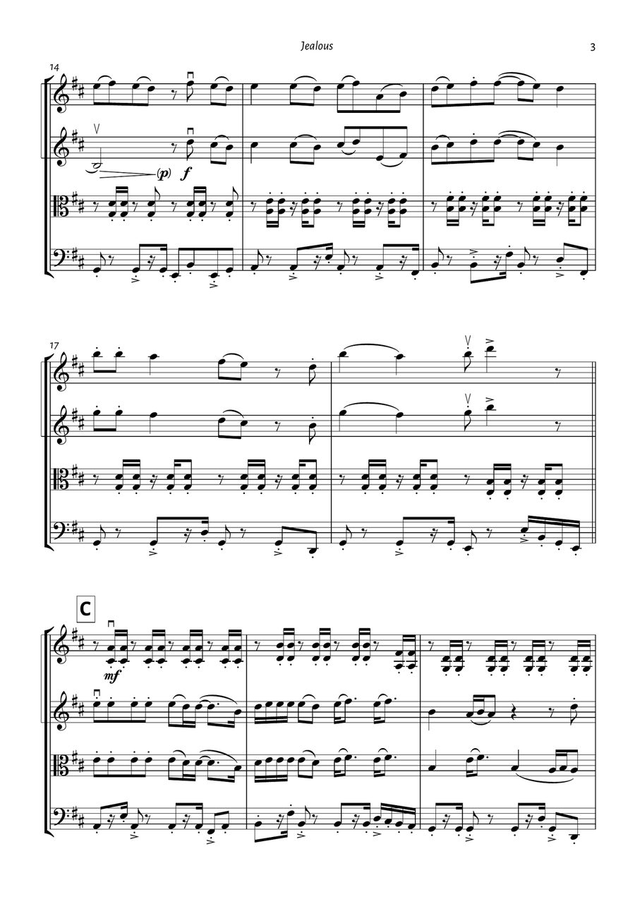 Jealous String Quartet scores gallery preview page 3