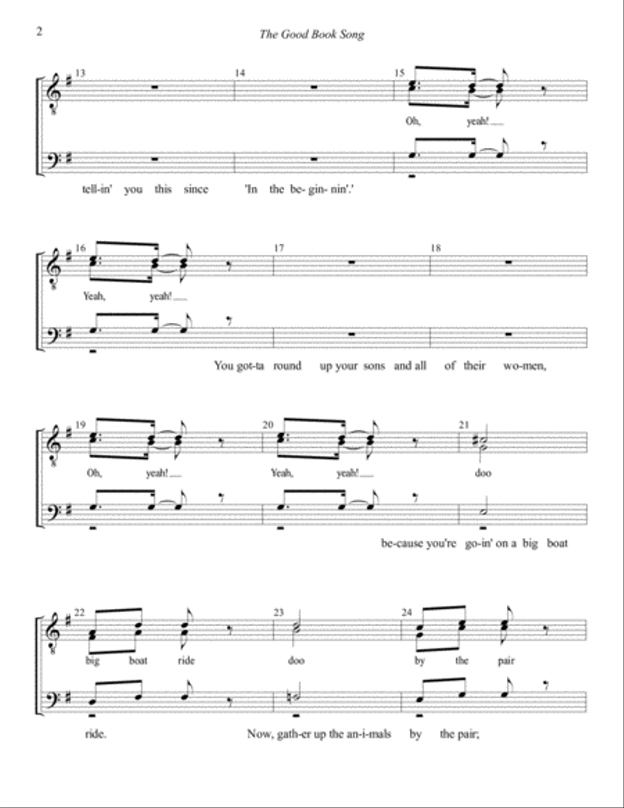 The Good Book Song TTBB scores gallery preview page 2