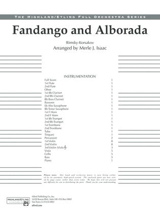 Fandango and Alborado: Score