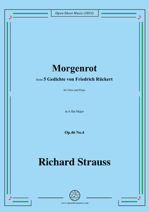 Book cover for Richard Strauss-Morgenrot,in A flat Major