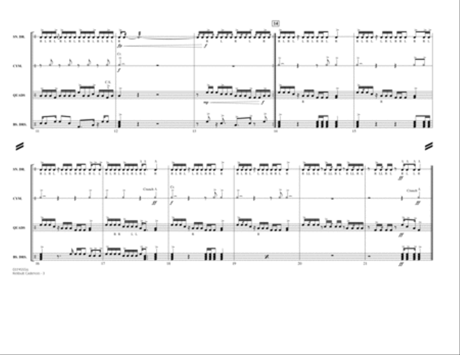 Kickbutt Cadences - Full Score Marching Band scores gallery preview page 3