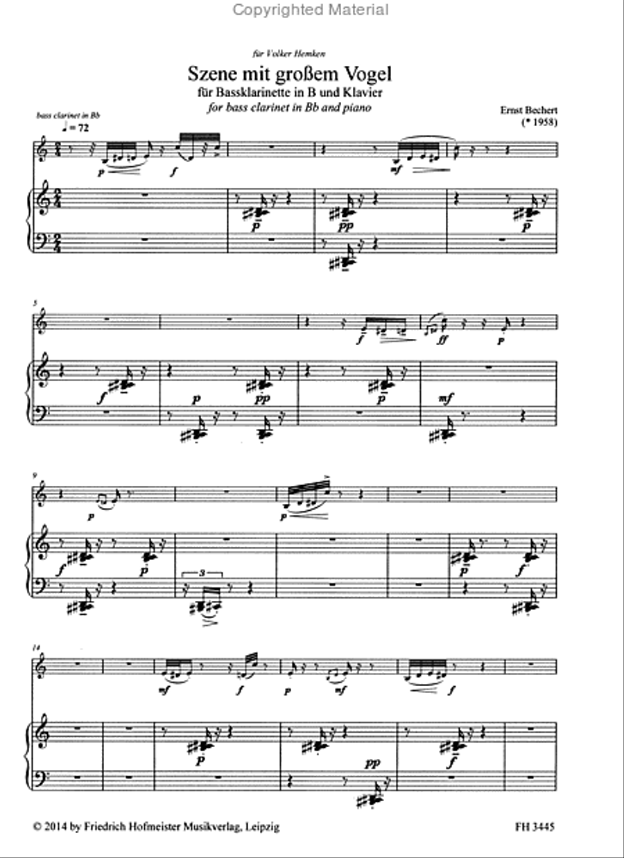 Szene mit grossem Vogel Szene mit grossem Vogel Bass Clarinet scores gallery preview page 2