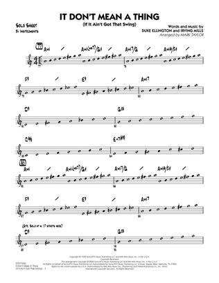 It Don't Mean a Thing (If It Ain't Got That Swing) - Bb Solo Sheet