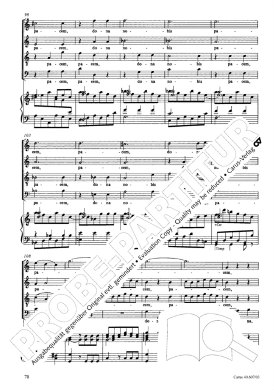 Mass in time of war (Missa in tempore belli) 4-Part scores gallery preview page 85