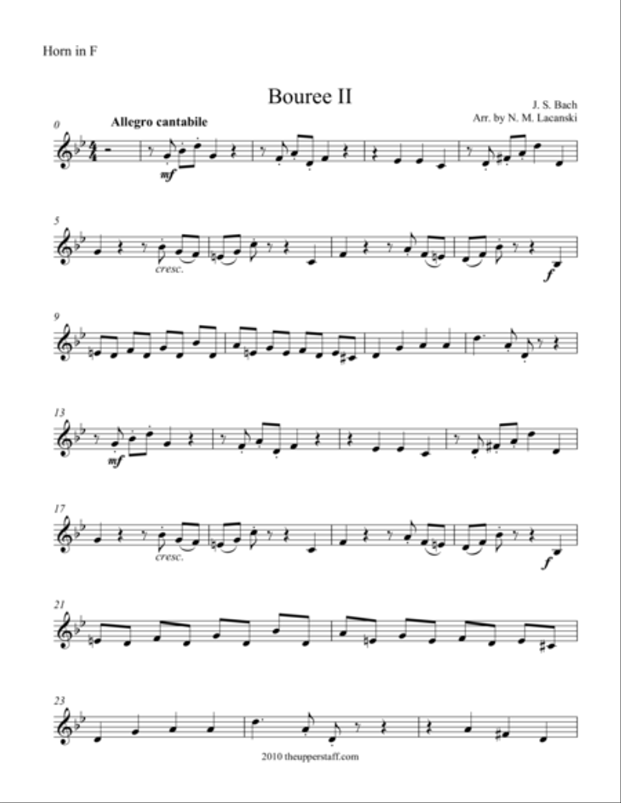 Bouree II Bouree II Brass Duet scores gallery preview page 1
