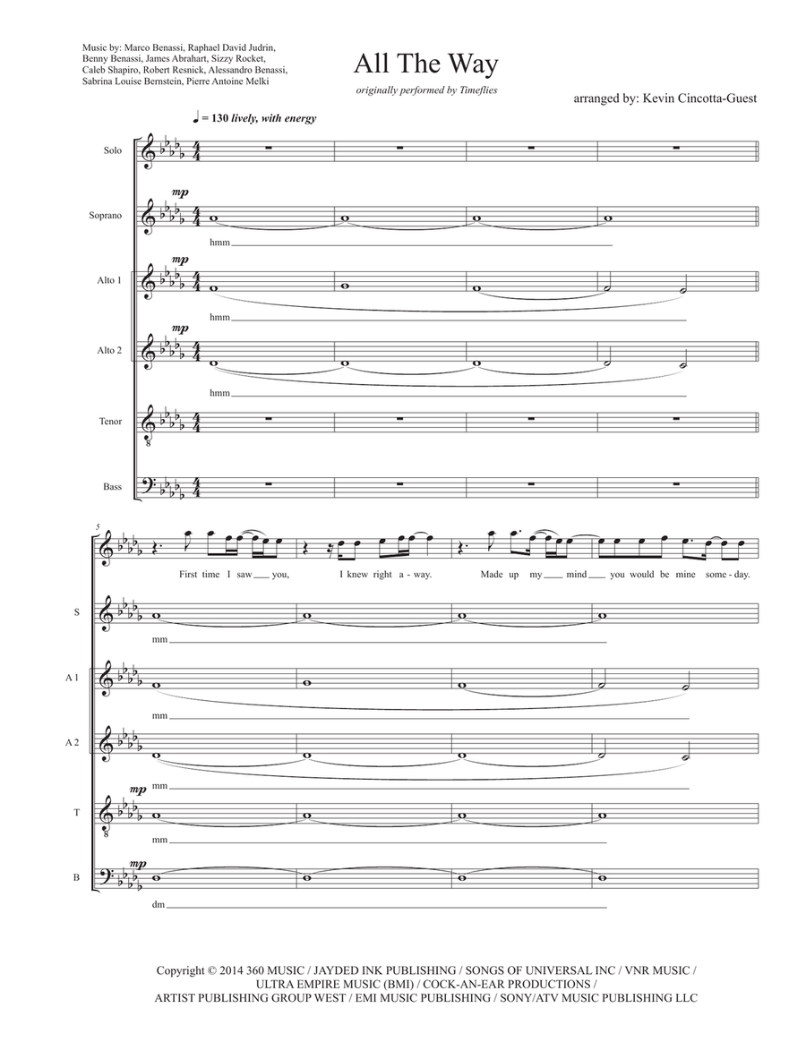 All The Way 4-Part scores gallery preview page 1