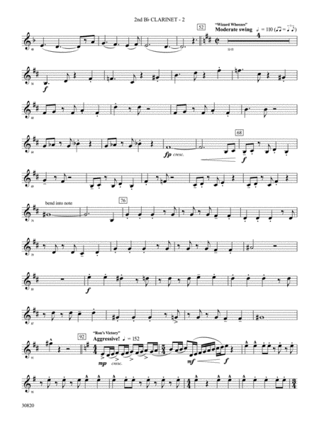 Harry Potter and the Half-Blood Prince, Suite from: 2nd B-flat Clarinet